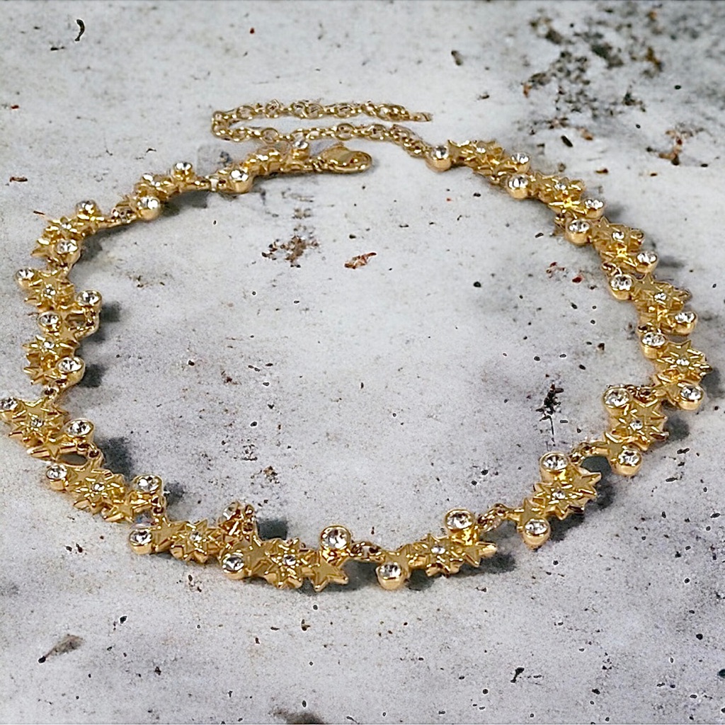 Hp Vintage Kirks Folly Gold Star Link Necklace 89$